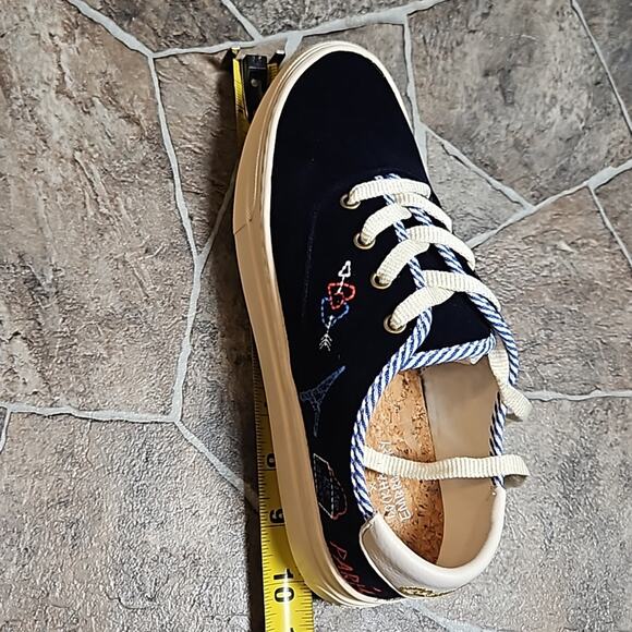 New in Box Soludos Navy Paris Platform Sneakers Sz 8 - Picture 10 of 12